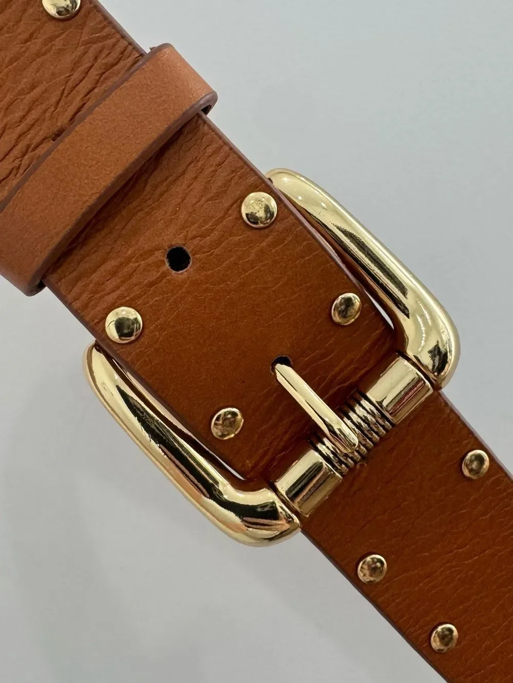 B LOW brown leather western belt with star design